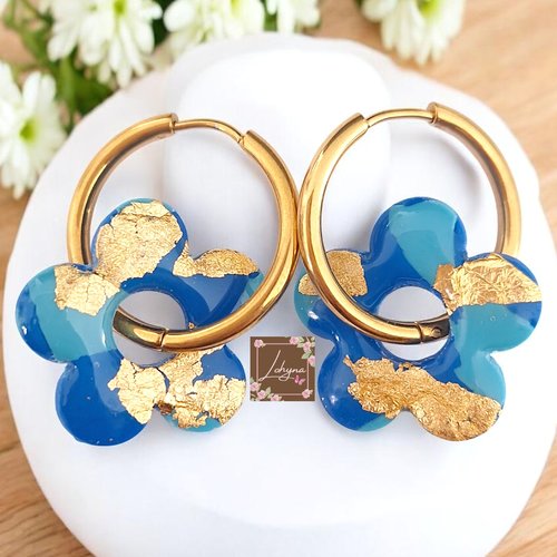 Boucles d'oreilles créoles interchangeables "floréa"