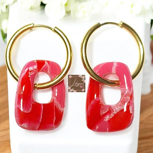 Boucles d'oreilles créoles interchangeables "rosalia"