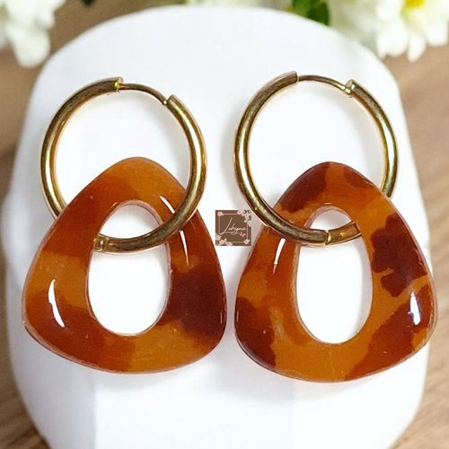 Boucles d'oreilles créoles interchangeables "sienna"