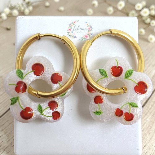 Boucles d'oreilles créoles interchangeables "guinguette"