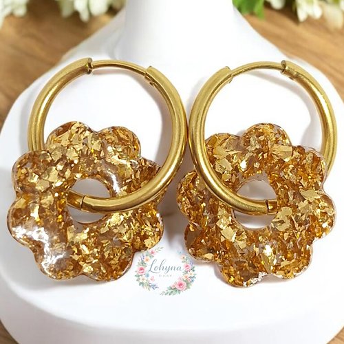 Boucles d'oreilles créoles interchangeables "orlane"