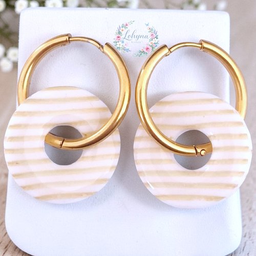 Boucles d'oreilles créoles interchangeables "sahara"