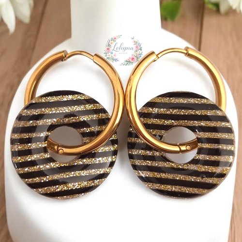 Boucles d'oreilles créoles interchangeables "isia"