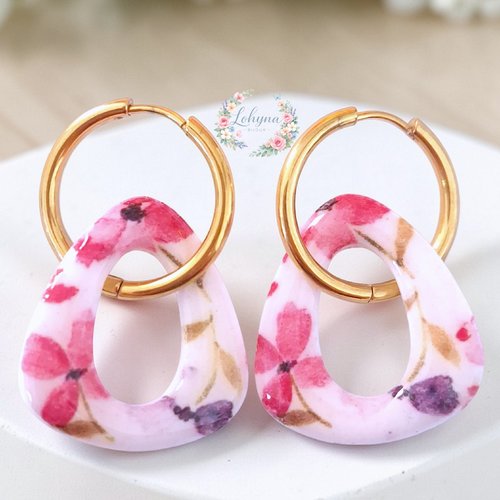 Boucles d'oreilles créoles interchangeables "sora"