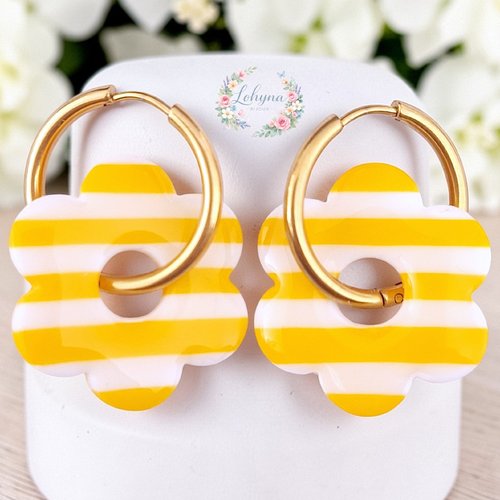 Boucles d'oreilles créoles interchangeables "elyna"