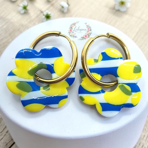 Boucles d'oreilles créoles interchangeables "capri"