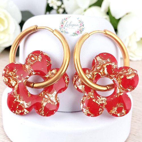 Boucles d'oreilles créoles interchangeables "scarlett"