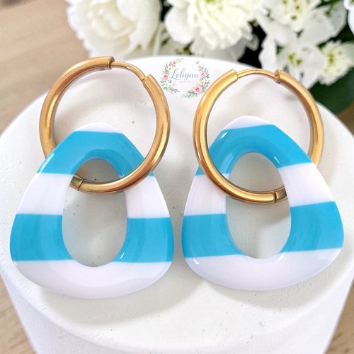 Boucles d'oreilles créoles interchangeables "brise d'été"