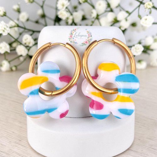 Boucles d'oreilles créoles interchangeables "iséa"