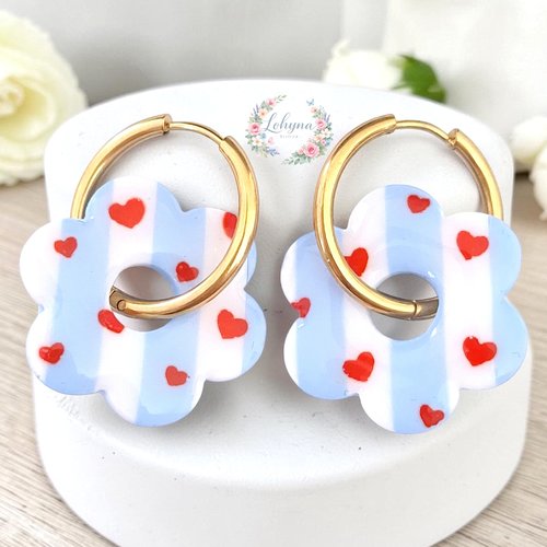 Boucles d'oreilles créoles interchangeables "juliette"
