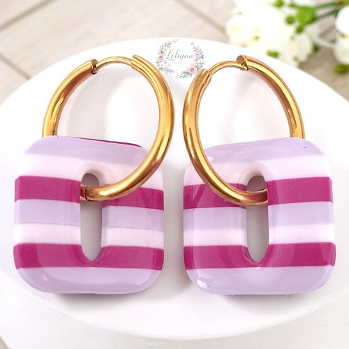 Boucles d'oreilles créoles interchangeables "lili"
