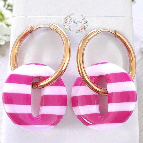 Boucles d'oreilles créoles interchangeables "candy"