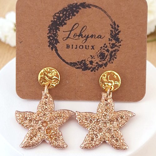 Boucles d’oreilles étoile de mer dorées