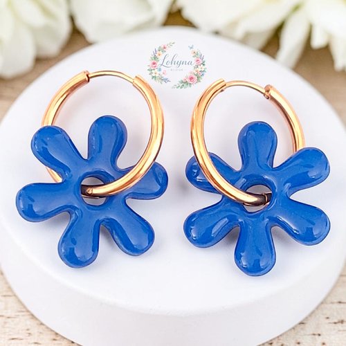 Boucles d'oreilles créoles interchangeables "azurea"