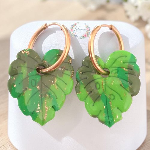 Boucles d'oreilles créoles interchangeables "tropical"