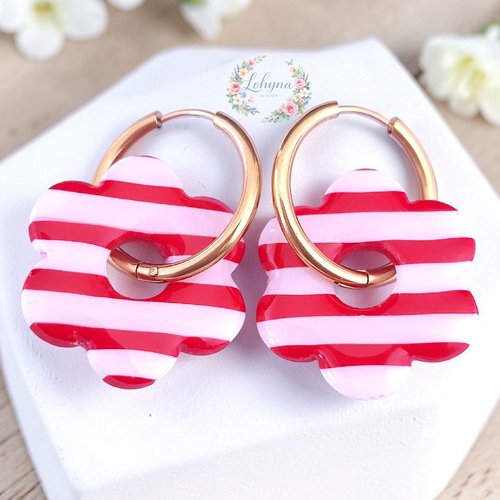 Boucles d'oreilles créoles interchangeables "marinette"