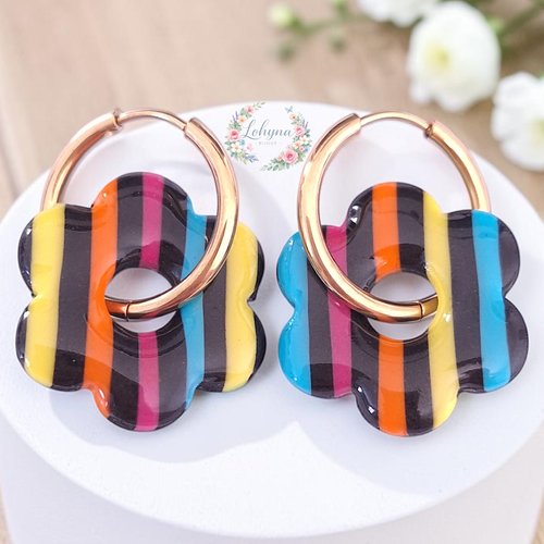Boucles d'oreilles créoles interchangeables "lyora"