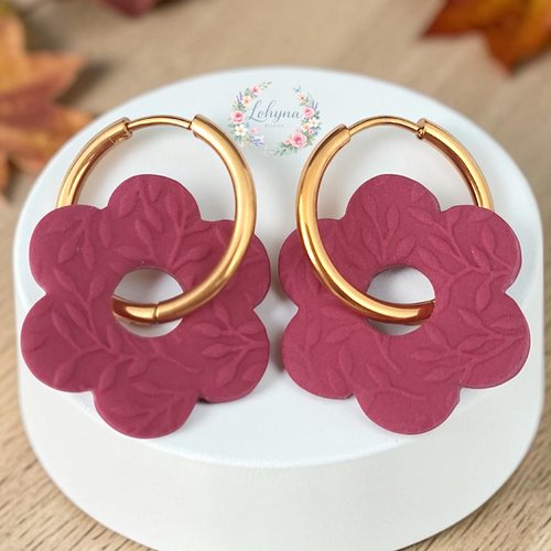 Boucles d'oreilles créoles interchangeables " éclat d'automne "