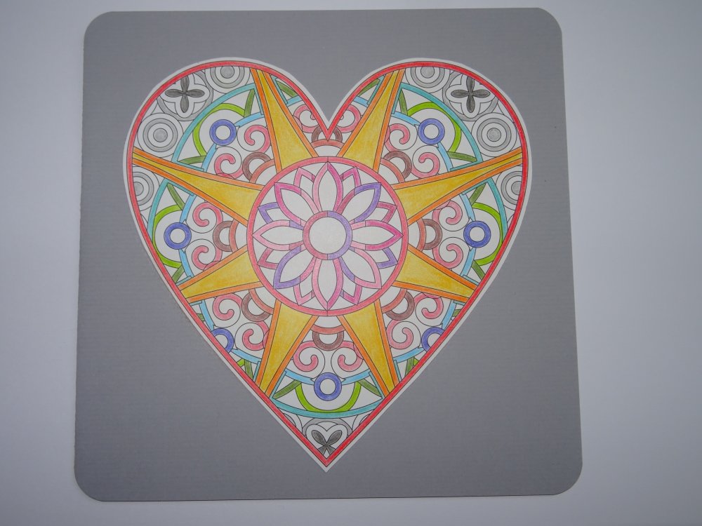 Carte Double Originale Motif Mandala Cœur Un Grand Marche