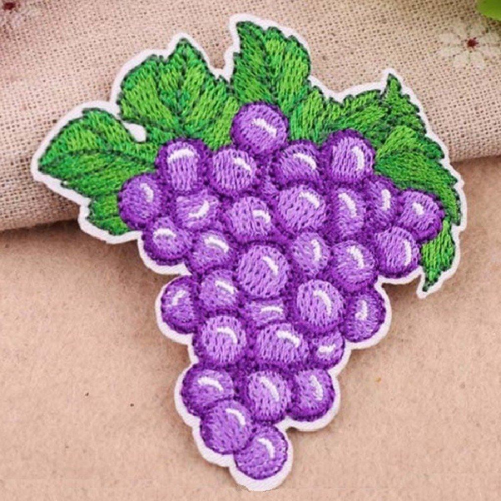 Écusson patch thermocollant - grappe de raisin fruit vigne muscat