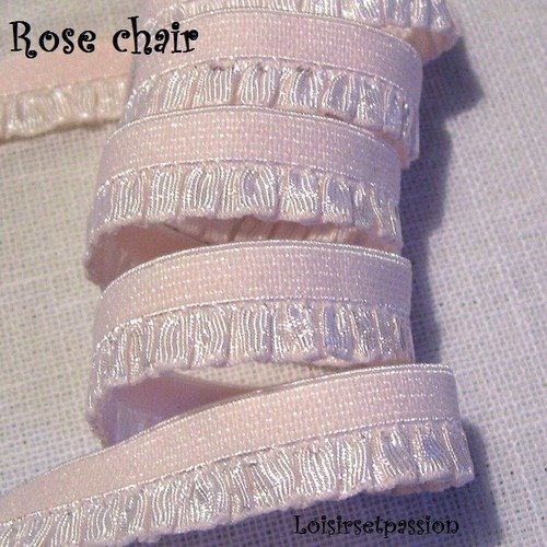 D76 / rose chair - ruban élastique, voile satiné, plissée froncée froufrou, 13 mm, vendu au mètre
