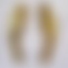 Breloque, charm, oiseau perroquet, doré, 17 x 55 mm, vendu à l'unité - 100