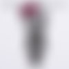 Écusson thermocollant - halloween squelette fille, noeud rose ** 4,5 x 10 cm ** applique patch brodé à repasser