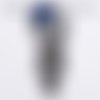 Écusson thermocollant - halloween squelette garçon, chapeau bleu ** 4,5 x 10 cm ** applique patch brodé à repasser