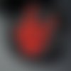 Patch écusson thermocollant, rond main rock, noir rouge blanc, musique, 7 x 7 cm, applique à repasser