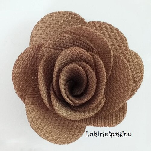 Applique fleur 3d, bouton de rose, beige foncé  ** 50 mm ** à coudre ou à coller, vendu à l'unité - f10