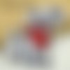 Applique patch écusson thermocollant - chien dalmatien foulard bandana rouge ** 6,5 x 9 cm ** applique à repasser