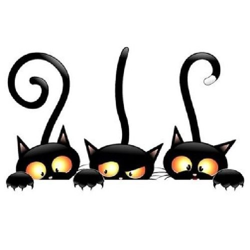 Patch applique, dessin transfert thermocollant, trois chats noir, halloween * 10 x 5,5 cm ** sérigraphie à repasser - t126