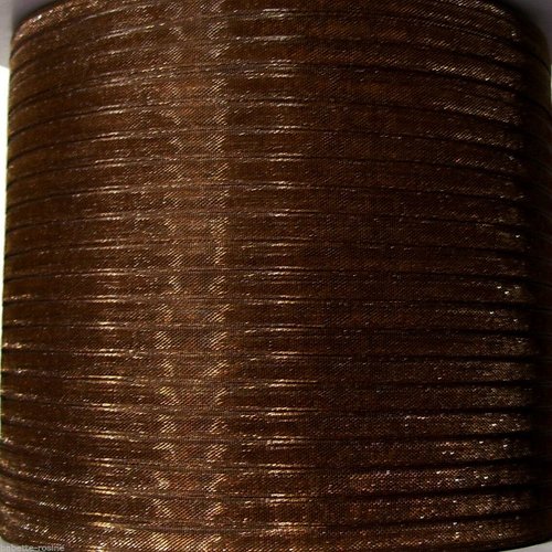 10 mètres de ruban voile organza - chocolat - largeur 3 mm