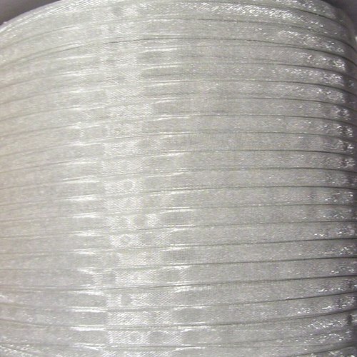 10 mètres de ruban voile organza - gris perle - largeur 3 mm