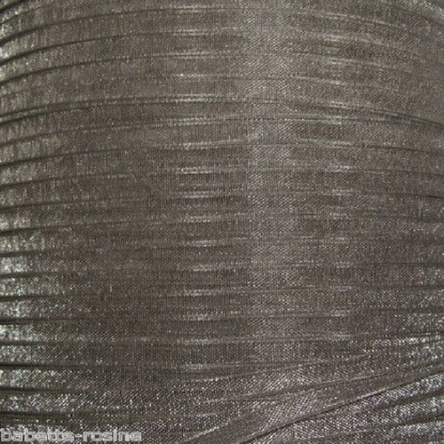 10 mètres de ruban voile organza - gris taupe - largeur 3 mm