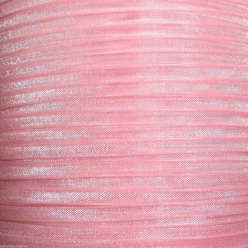 10 mètres de ruban voile organza - rose poudré - largeur 3 mm