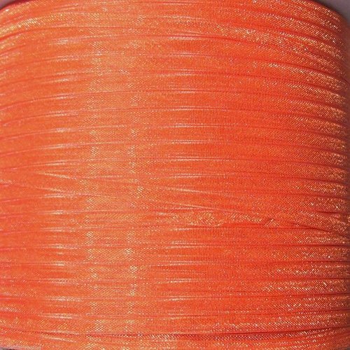 10 mètres de ruban voile organza - orange cuivré - largeur 3 mm