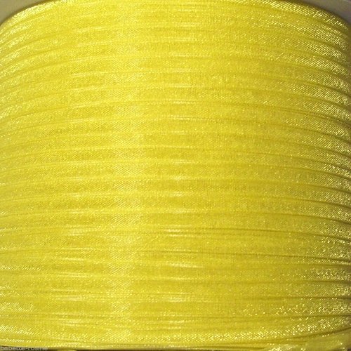 10 mètres de ruban voile organza - jaune soleil - largeur 3 mm