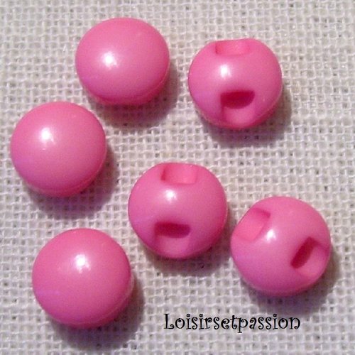 Lot de 6 - bouton perle demi boule résine - rose ** 9 mm ** couture, layette - b15