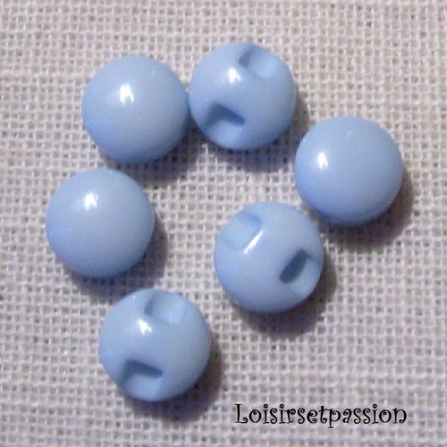 Lot de 6 - bouton perle demi boule résine - bleu ciel ** 9 mm ** couture, layette - b15