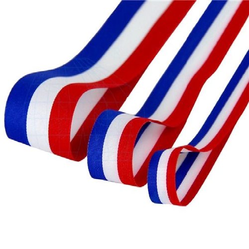 Ruban fin .tricolore, 38 mm, rayure bleu blanc rouge, patriotique france, cérémonie, médaille - vendu au mètre