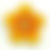 Écusson patch thermocollant - fleur 5 pétales, pistil doré, jaune soleil ** 5 x 5 cm ** applique à repasser