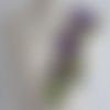 Grande applique dentelle / lilas ** 15 x 41 cm ** fleur feuille brodée 3d - acd01 