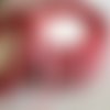 Ruban organza paillette scintillante -  015 / rouge argent ** 10 mm ** lurex glitter - vendu au mètre - fêtes noël carterie