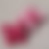Bouton tige / noeud bicolore - rose fuchsia ** 14 x 12 mm ** vendu à l'unité - tricot couture - b28