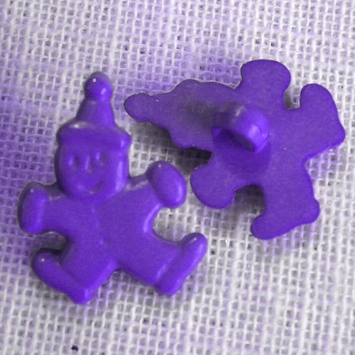 Bouton tige / clown - violet ** 15 x 20 mm ** vendu à l'unité - tricot couture - b28