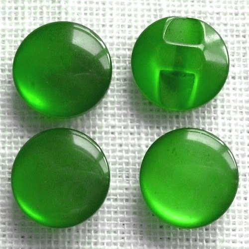 Bouton perle / vert pomme ** 12 mm ** demi boule résine nacré - vendu à l'unité - b04