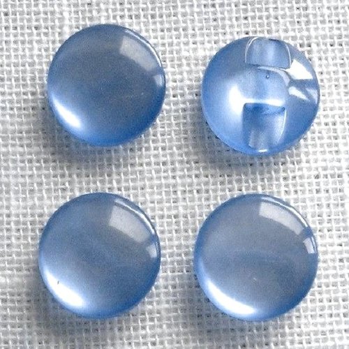 Bouton perle / bleu ciel ** 12 mm ** demi boule résine nacré - vendu à l'unité - b04