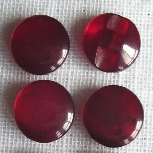 Bouton perle / rouge sang ** 12 mm ** demi boule résine nacré - vendu à l'unité - b04