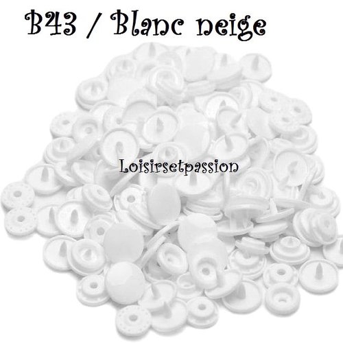 Lot de 5 sets - bouton pression marque kam t5 - b43 / blanc neige - oeko-tex standard 100 - bébé layette couture